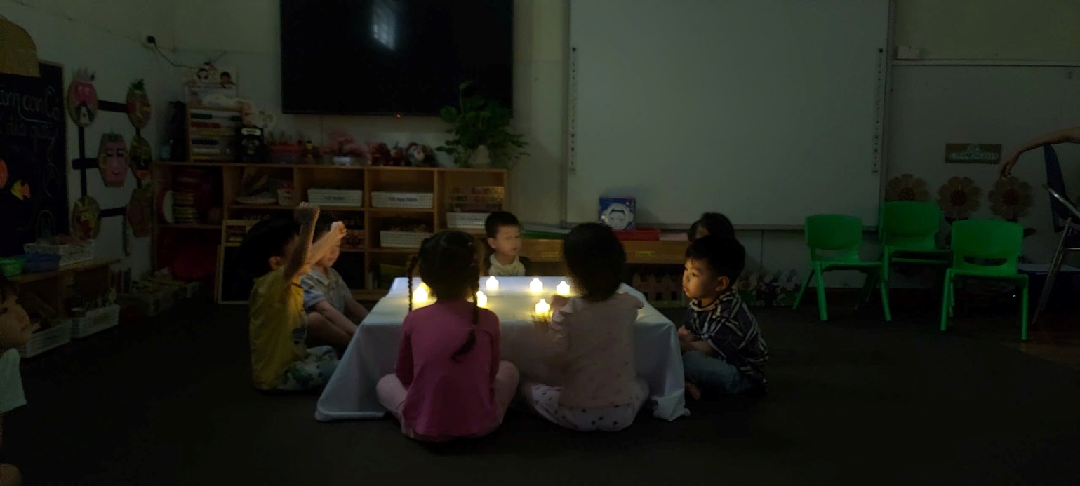 A group of children sitting around a table with candles

AI-generated content may be incorrect.