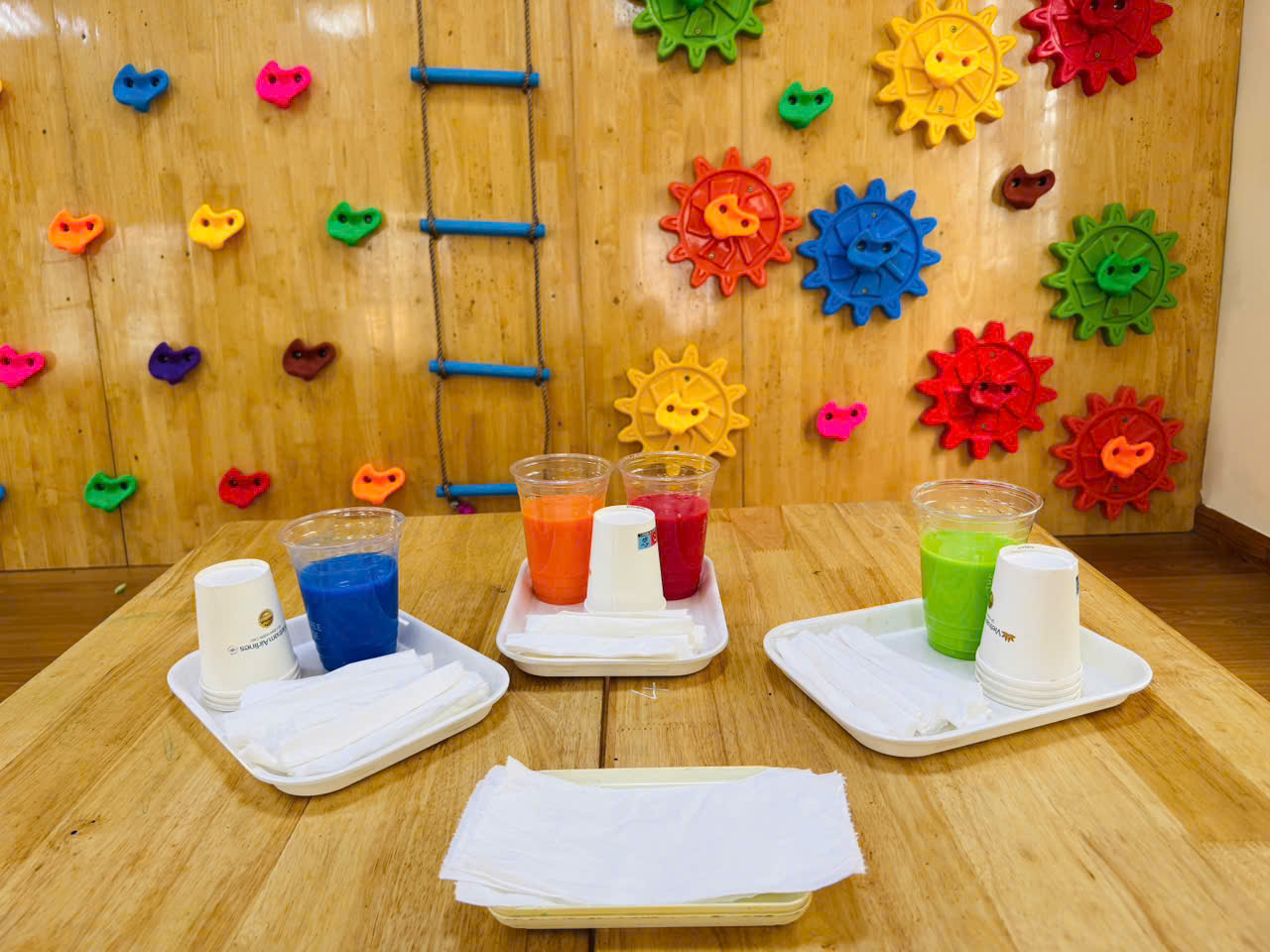 A trays of drinks on a table
AI-generated content may be incorrect.